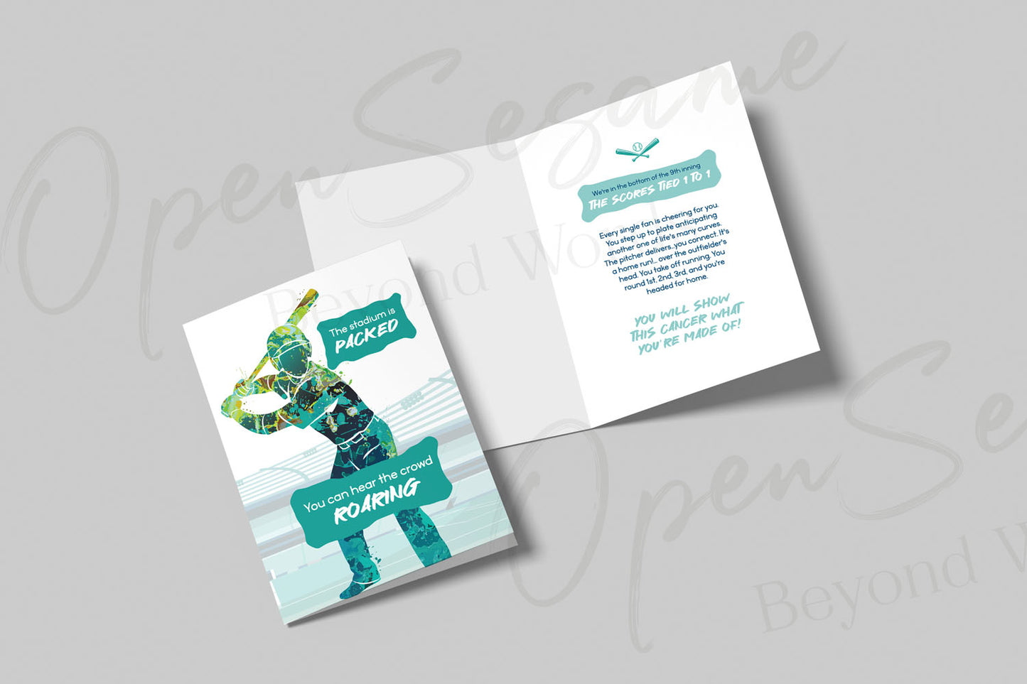 Open Sesame Cards - card front 'The Stadium is Packed’.