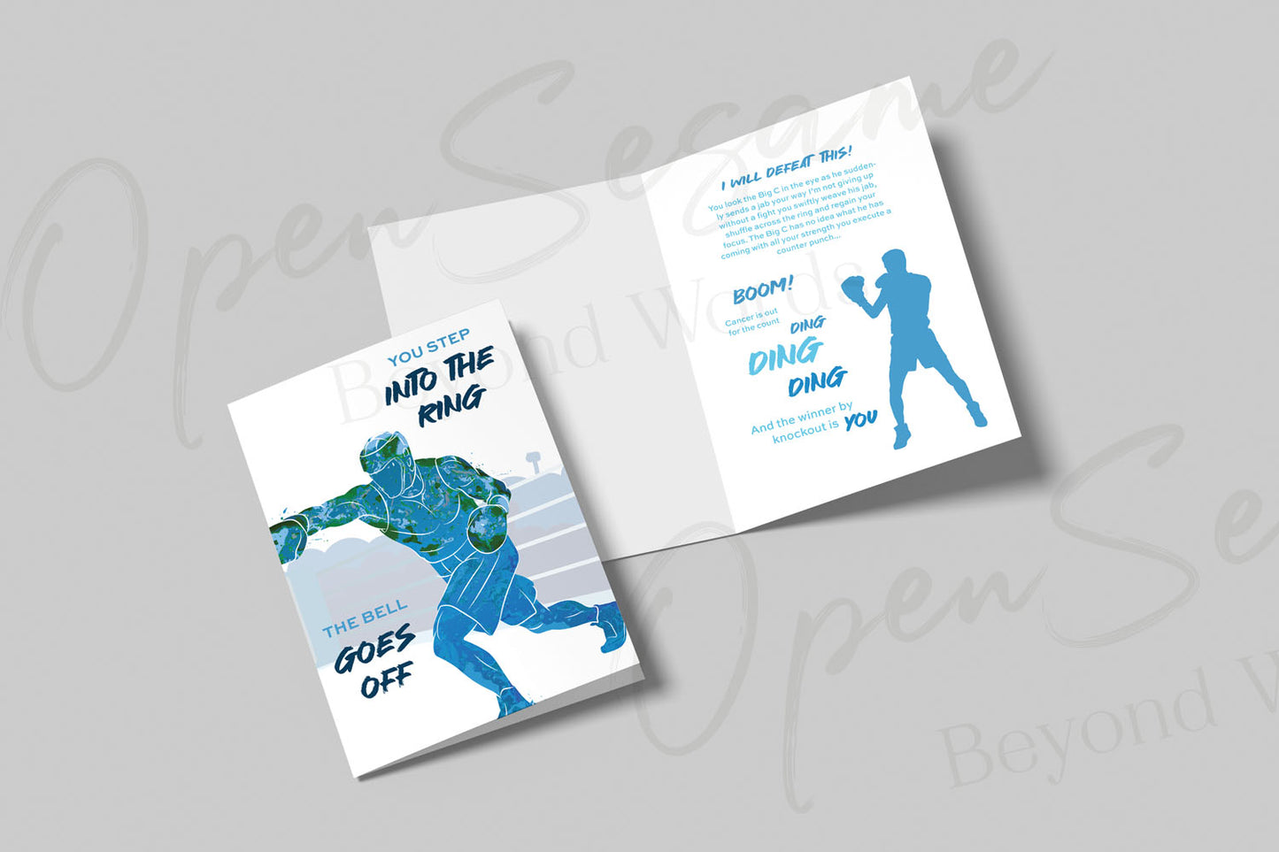 Open Sesame Cards - C28 - card front reads ‘You Step into the Ring’ 
